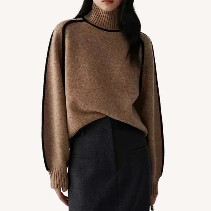 Patterned Turtleneck Sweater for Women | Loravelle