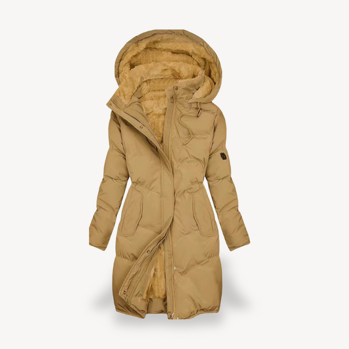 Women's Puffer Jacket with Faux Fur Lining | Loravelle