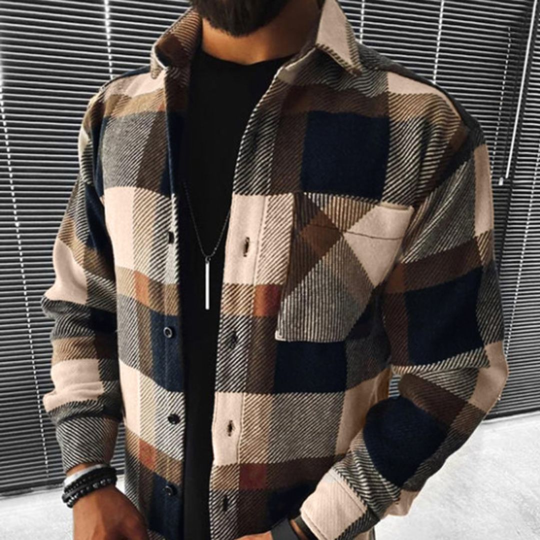 Cotton Plaid Flannel Shirt Men | Loravelle