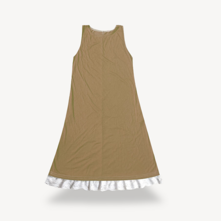 Women's Cotton Lace Hem Dress | Loravelle