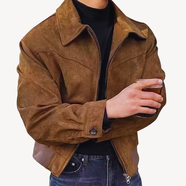 Suede Bomber Jacket for Men | Loravelle