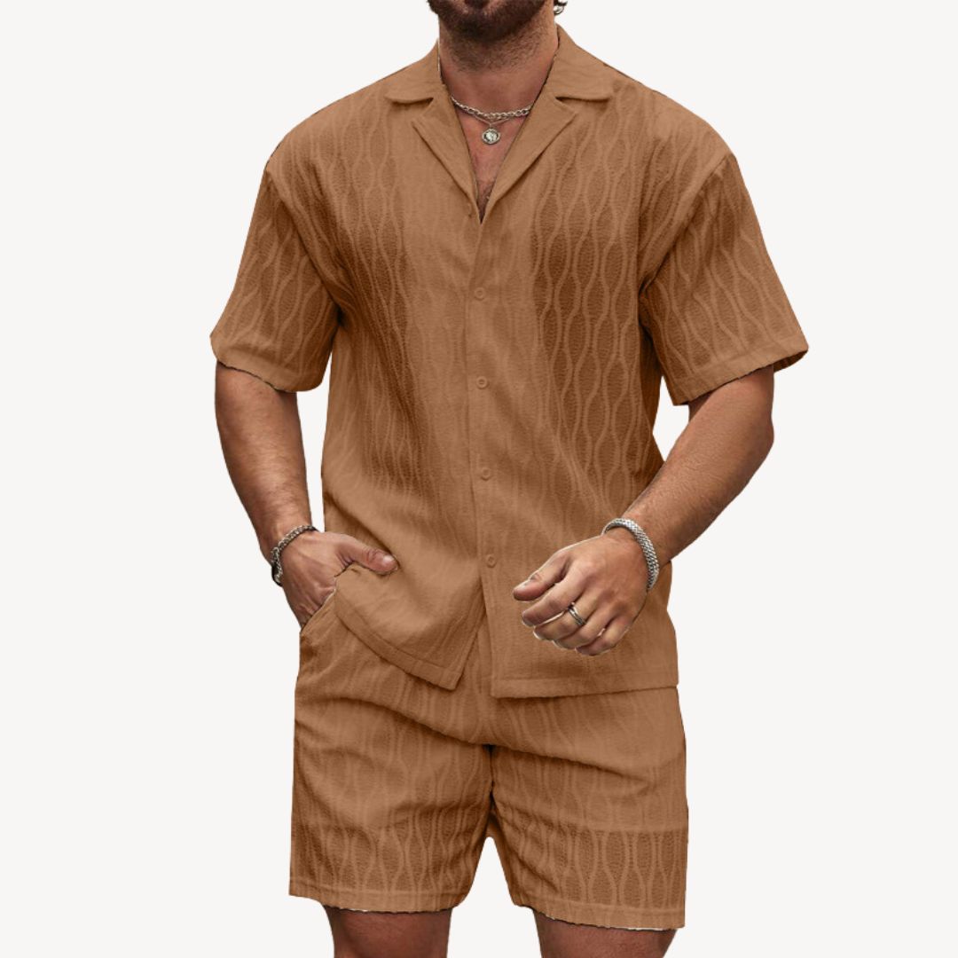 Loravelle | Men's Patterned Knit Summer Set