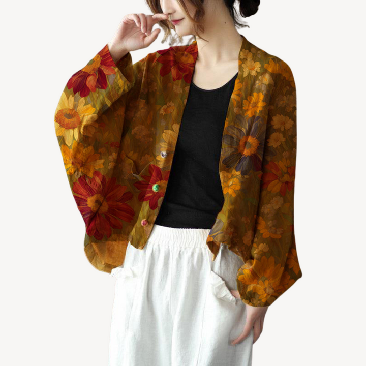 Women's Linen Blend Kimono Jacket Cardigan | Loravelle