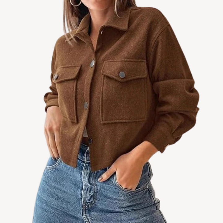 Women’s Buttoned Cropped Jacket | Loravelle