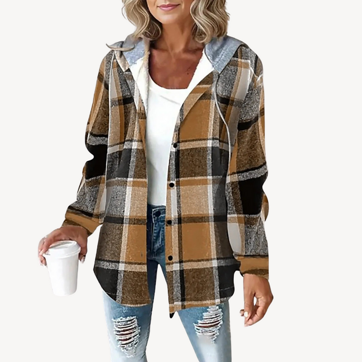 Plaid Hooded Shirt Jacket | Loravelle