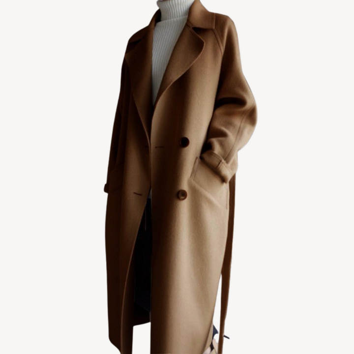 Women's Wool Blend Double-Breasted Coat | Loravelle