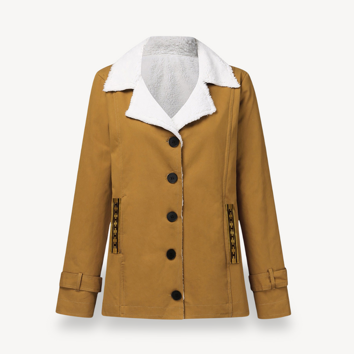 Women’s Fleece-Lined Coat with Buttons | Loravelle