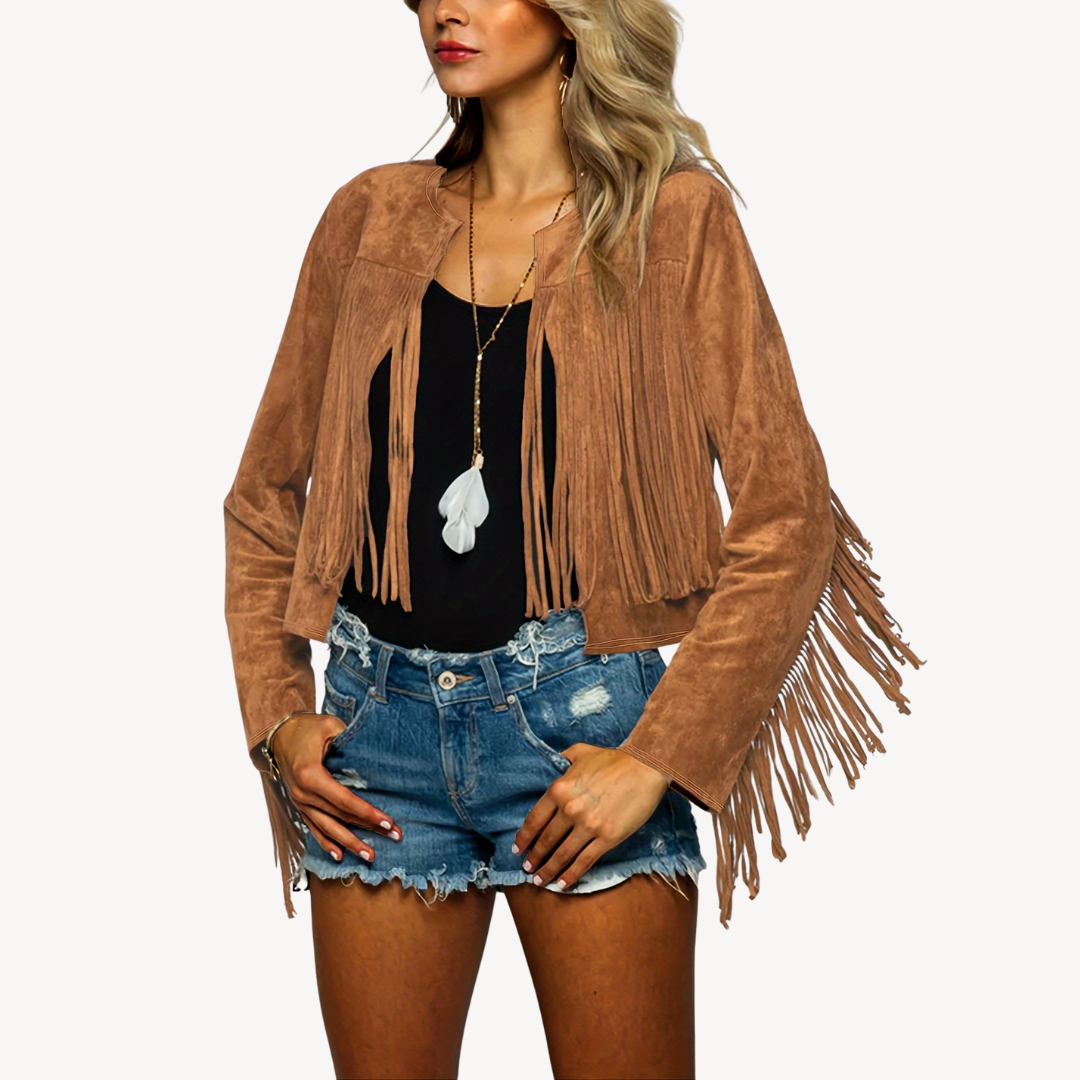 Women's Suede Fringe Jacket | Loravelle