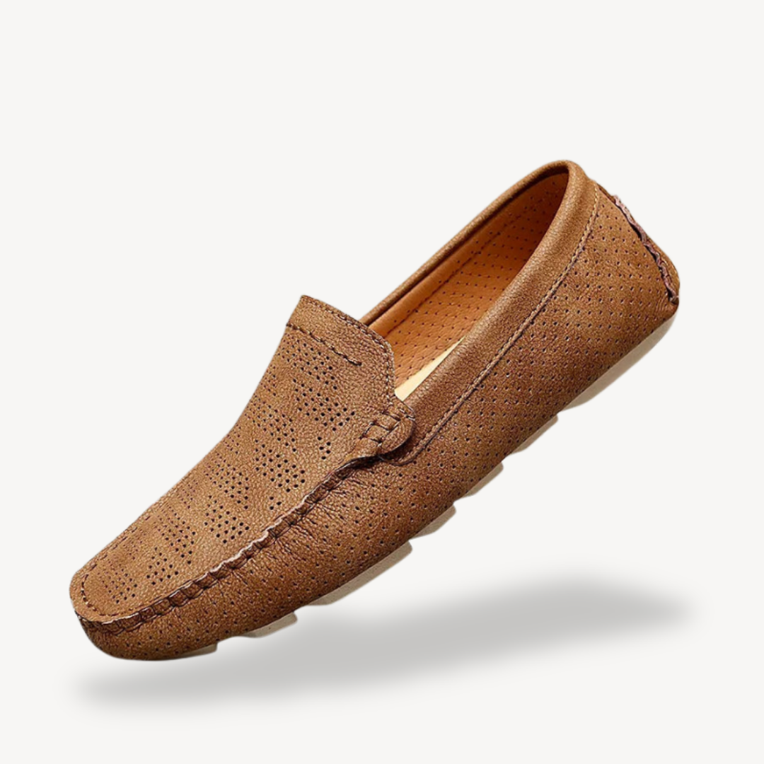 Men's Perforated Loafers – Slip-On Shoes | Loravelle