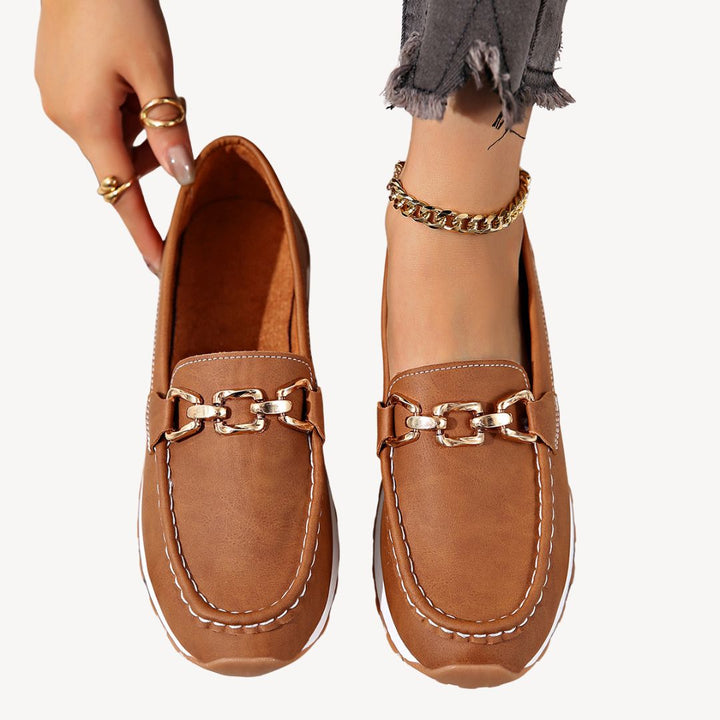 Orthopedic Suede Loafers Women Chain | Loravelle