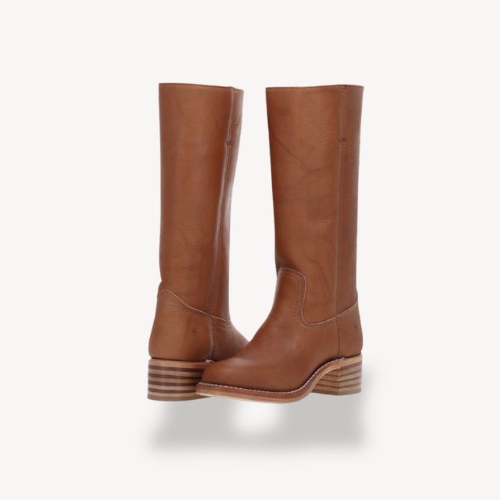 Unisex Orthopedic Leather Tall Boots with Classic Block Heel | Loravelle