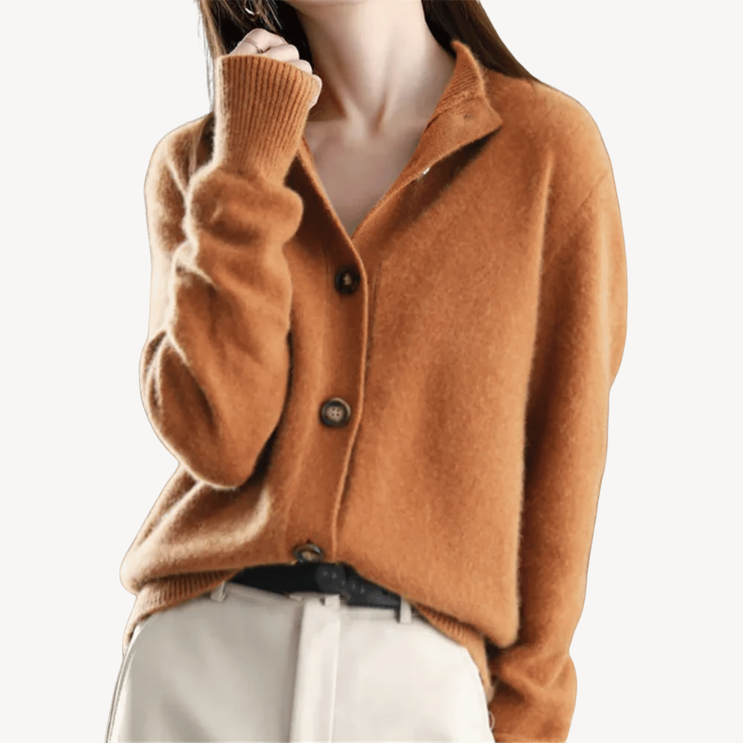 Cashmere Button-Down Sweater | Loravelle