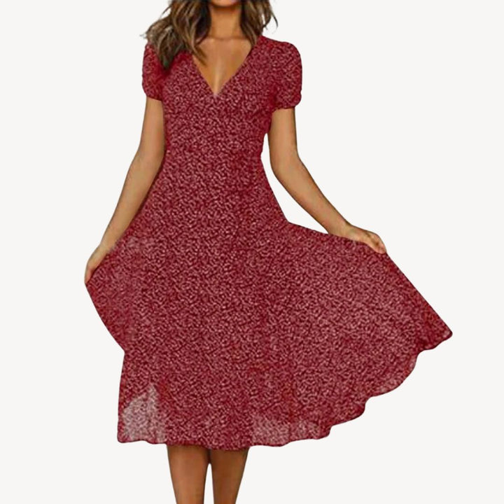 Women's Floral V-Neck Mini Dress | Loravelle
