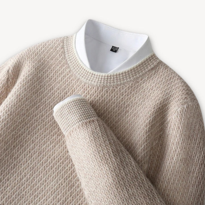 Loravelle | Men's Knit Sweater - Soft Cotton Blend - Casual Pullover for Adults - Stylish and Comfortable