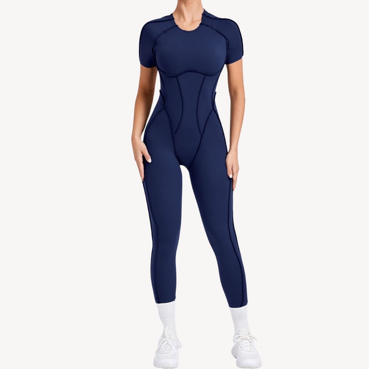 Loravelle | Women's Short-Sleeve Compression Jumpsuit