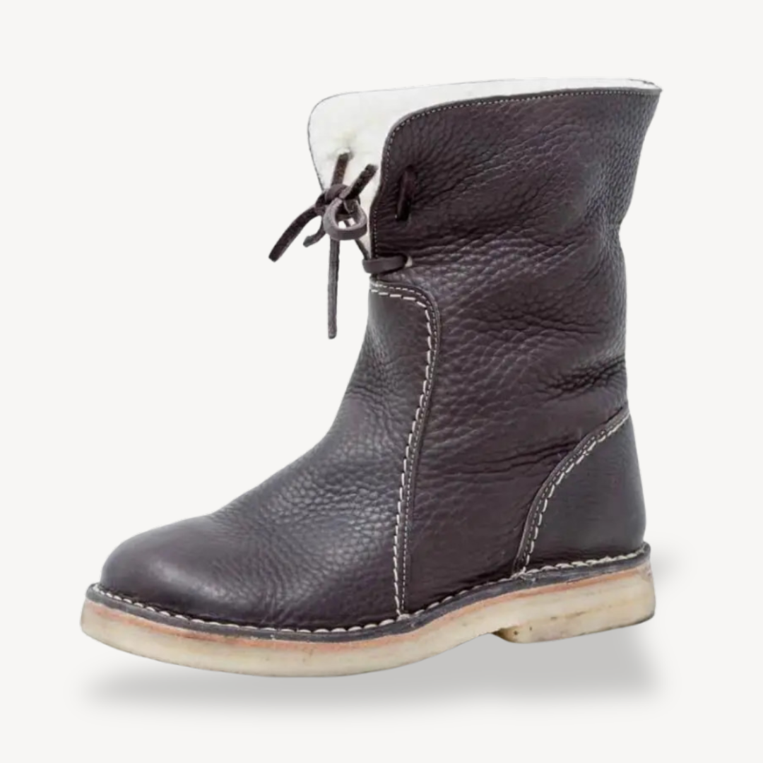 Orthopedic Adjustable Lace-Up Leather Ankle Boots | Loravelle