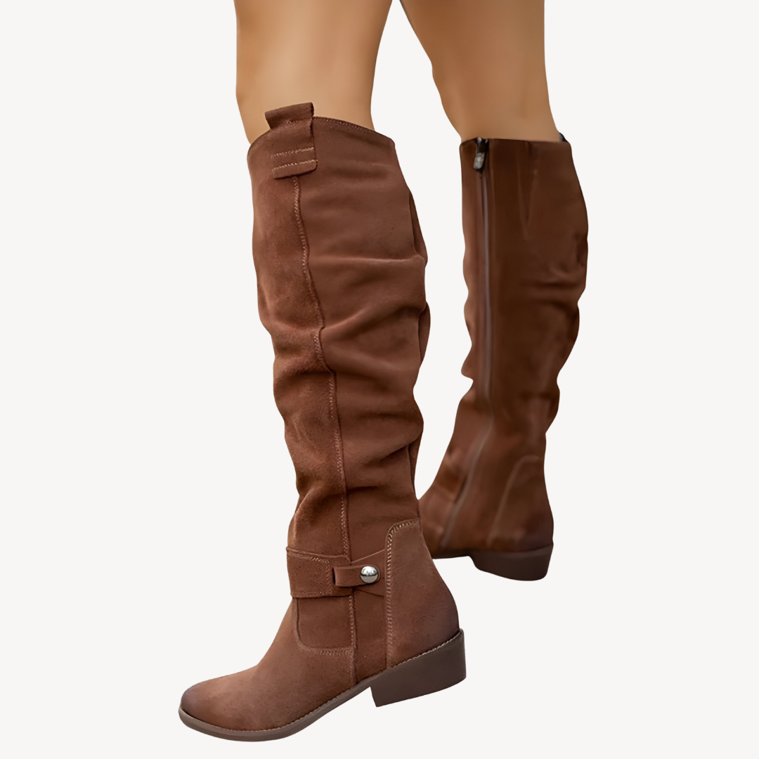 Women's Orthopedic Faux Leather Knee-High Boots | Loravelle