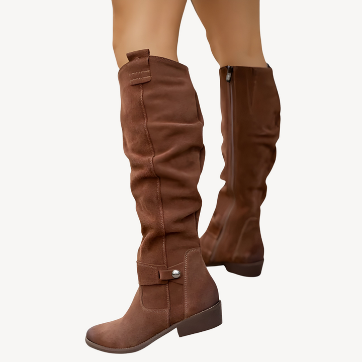 Women's Orthopedic Faux Leather Knee-High Boots | Loravelle