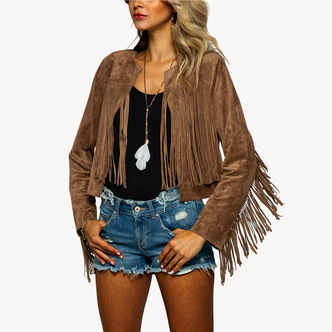 Women's Suede Fringe Jacket | Loravelle