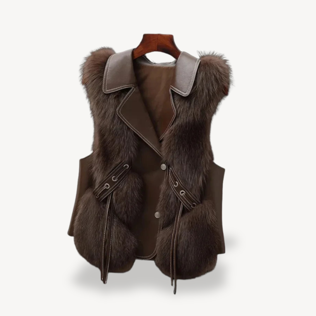 Faux Fur Leather Vest for Women | Loravelle