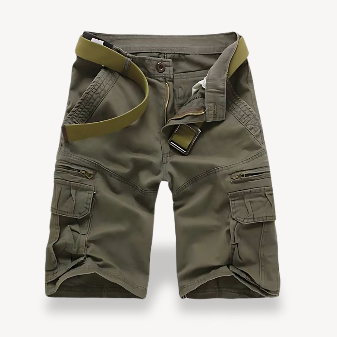 Men's Twill Belted Cargo Shorts | Loravelle