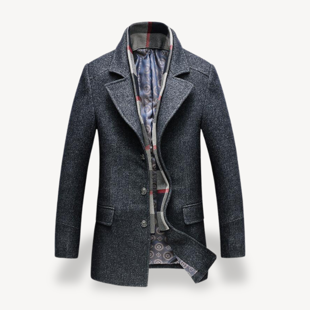 Wool Blend Trench Coat for Men | Loravelle