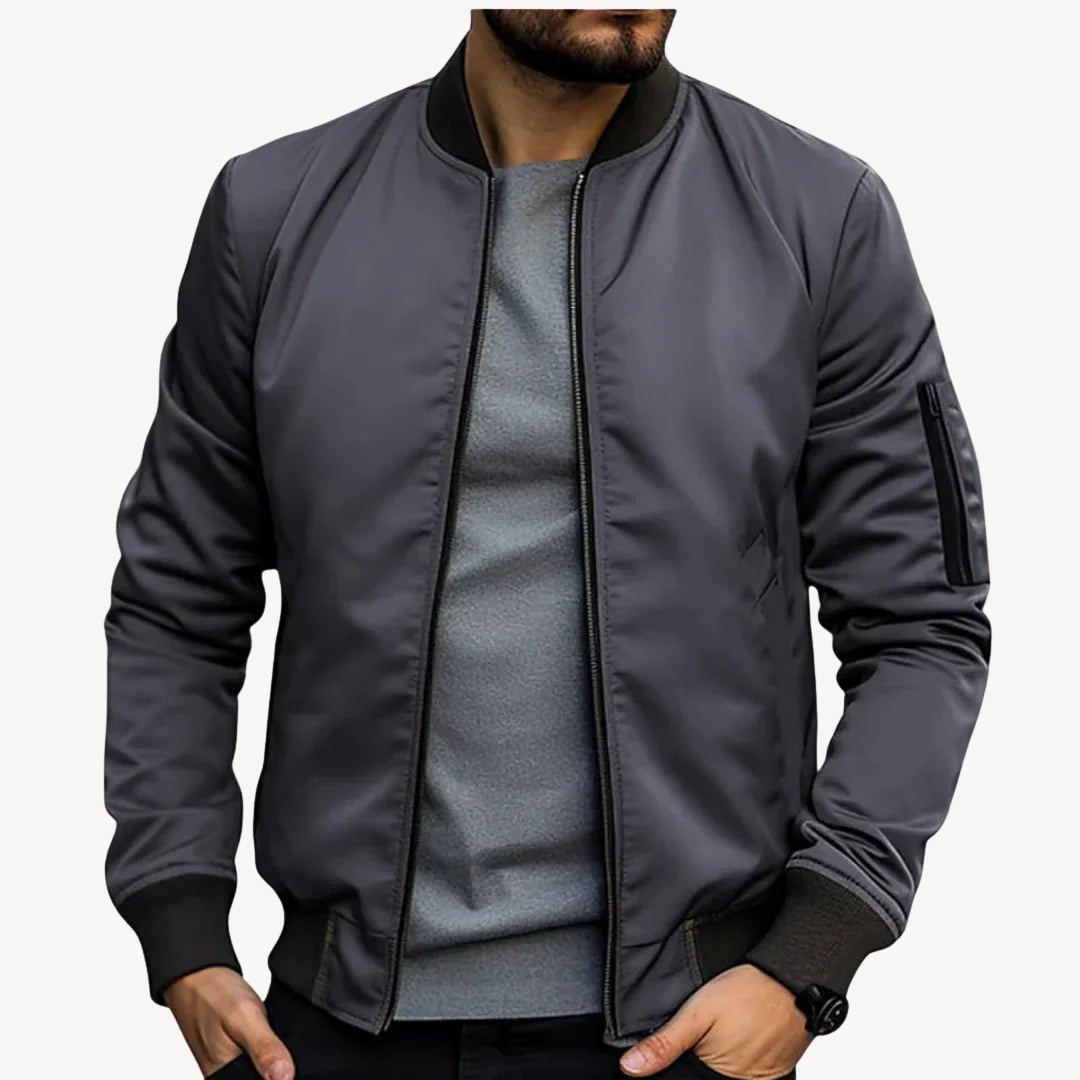 Men's Lightweight Nylon Bomber Jacket | Loravelle