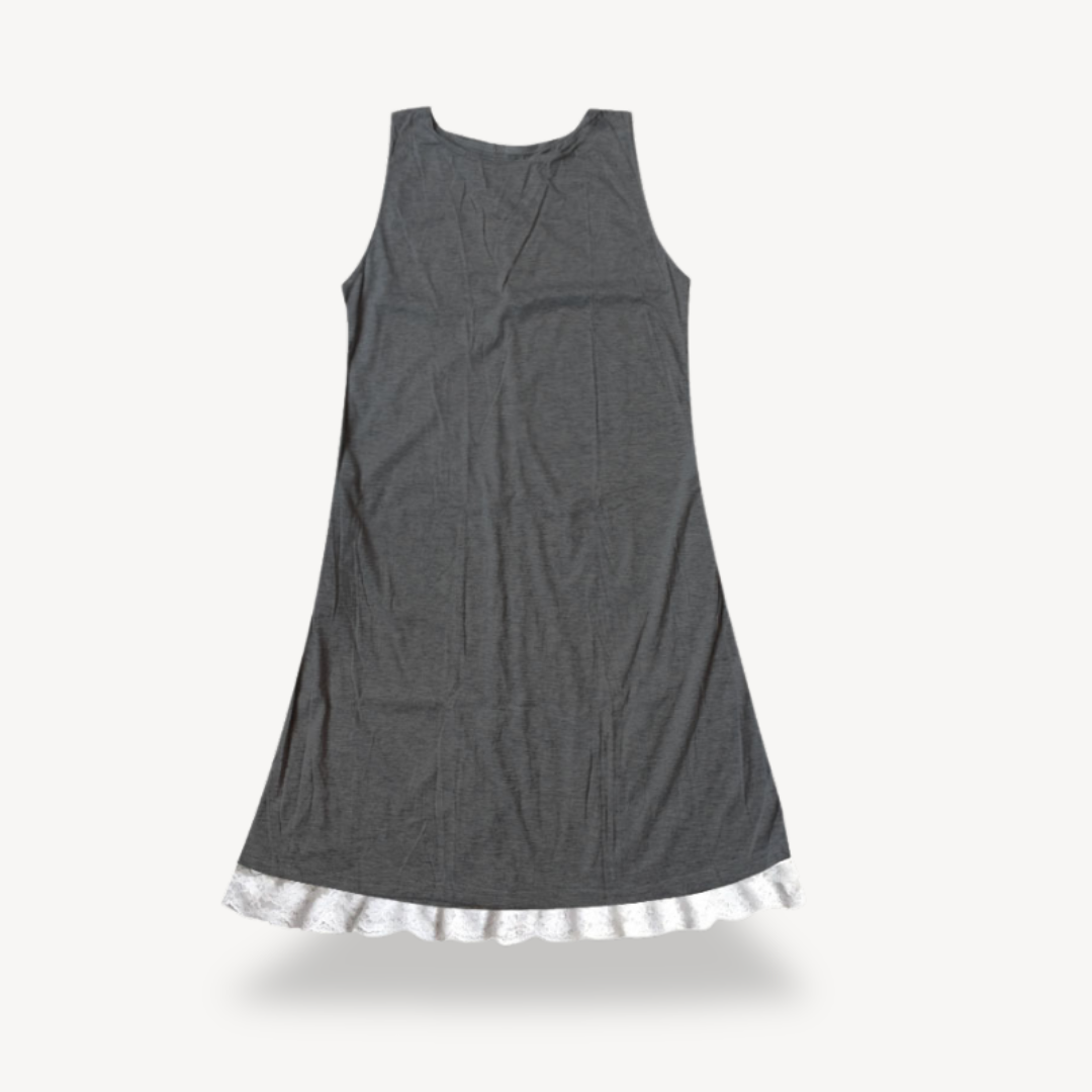 Women's Cotton Lace Hem Dress | Loravelle