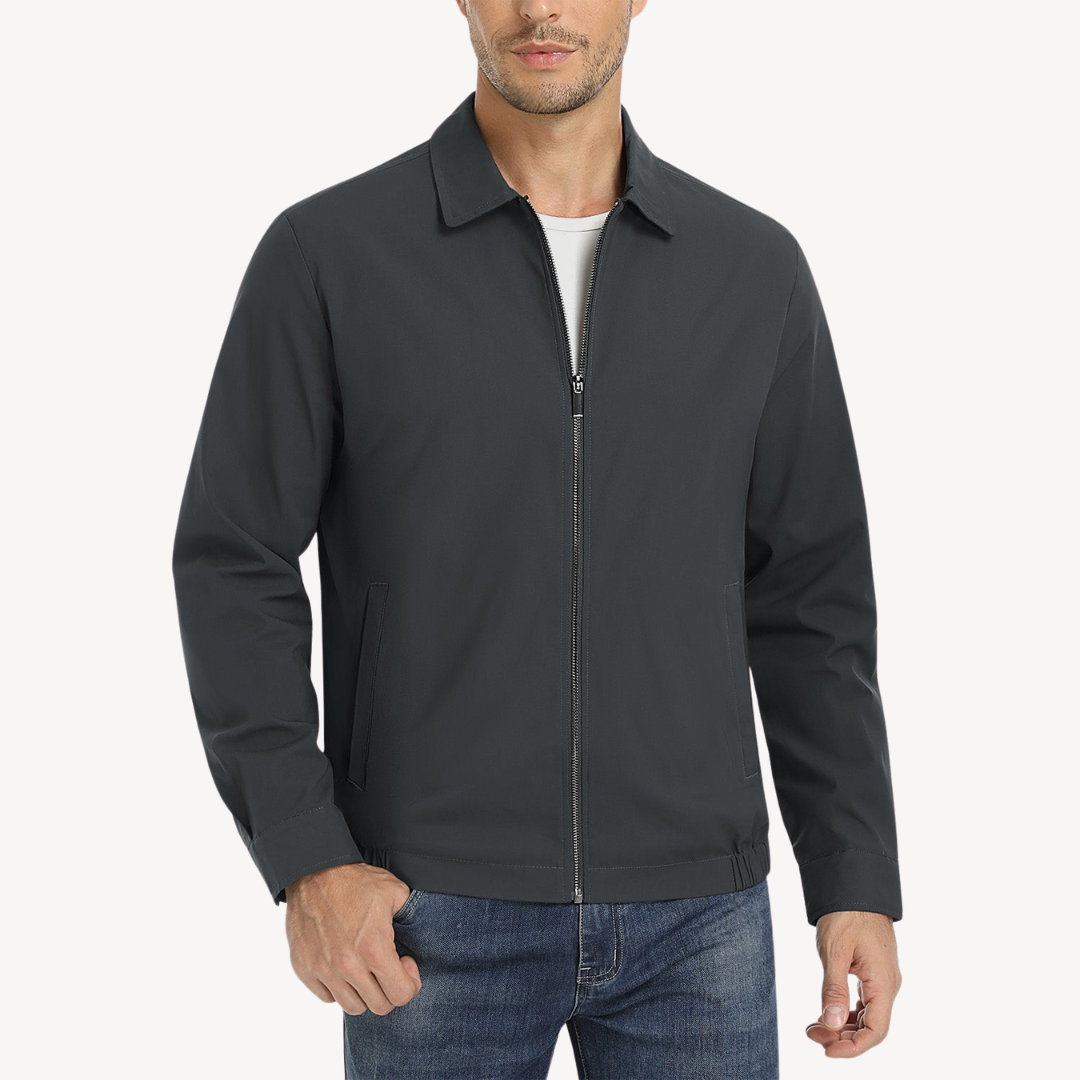Men's Full-Zip Bomber Jacket with Pockets | Loravelle