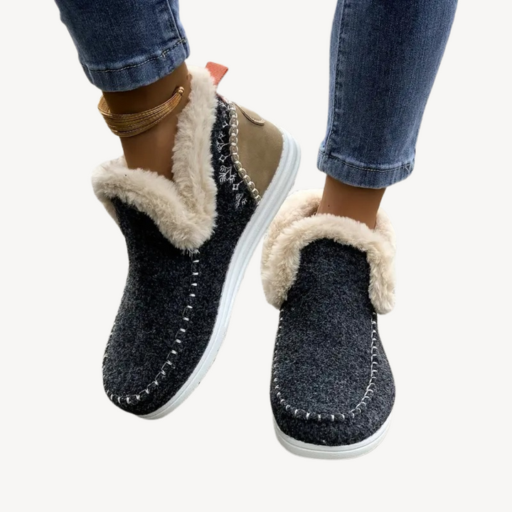 Fur-Lined Orthopedic Slip-On Shoes for Women | Loravelle