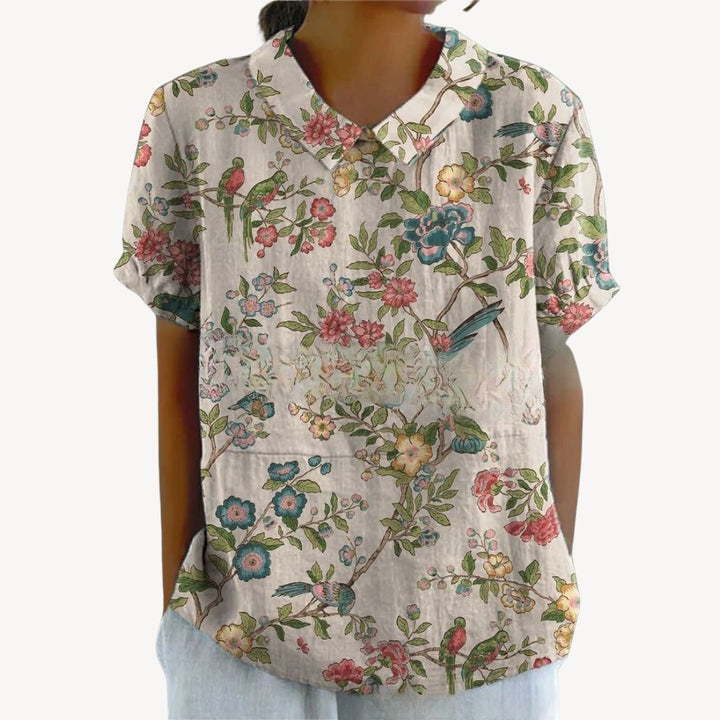 Floral Print Button-Up Shirt Women | Loravelle