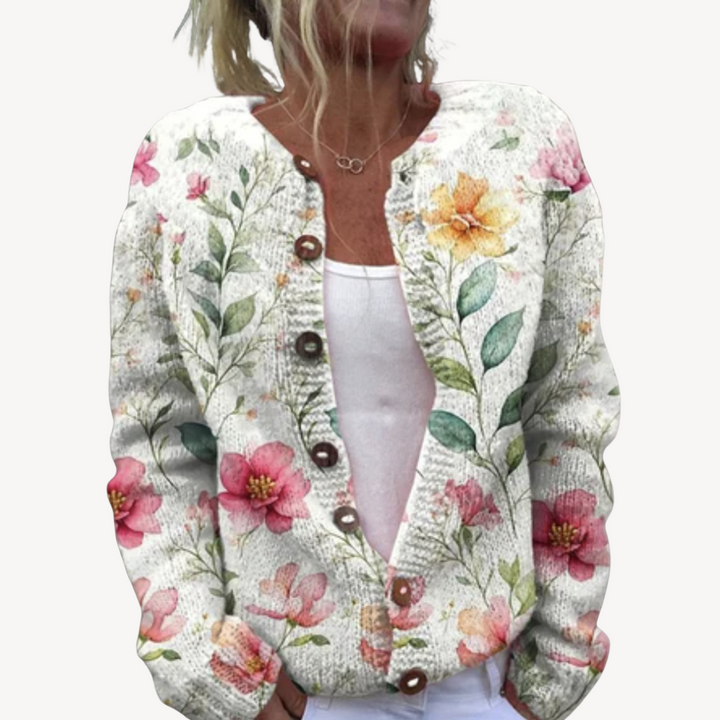 Women's Floral Embroidered Cardigan | Loravelle