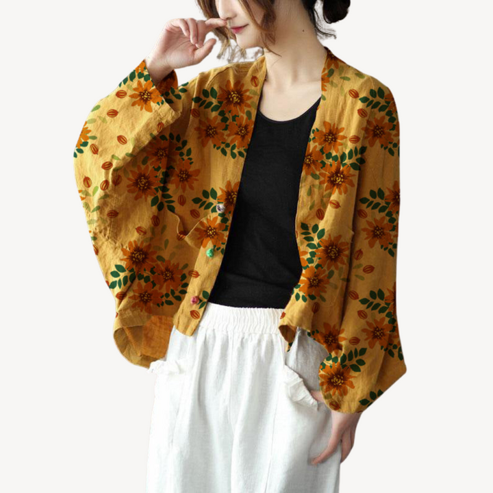 Women's Linen Blend Kimono Jacket Cardigan | Loravelle