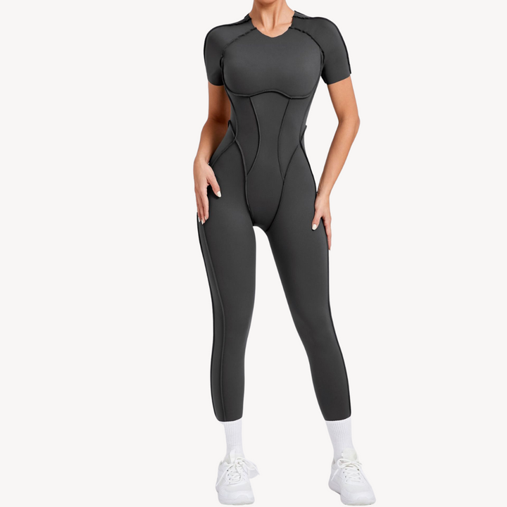 Loravelle | Women's Short-Sleeve Compression Jumpsuit