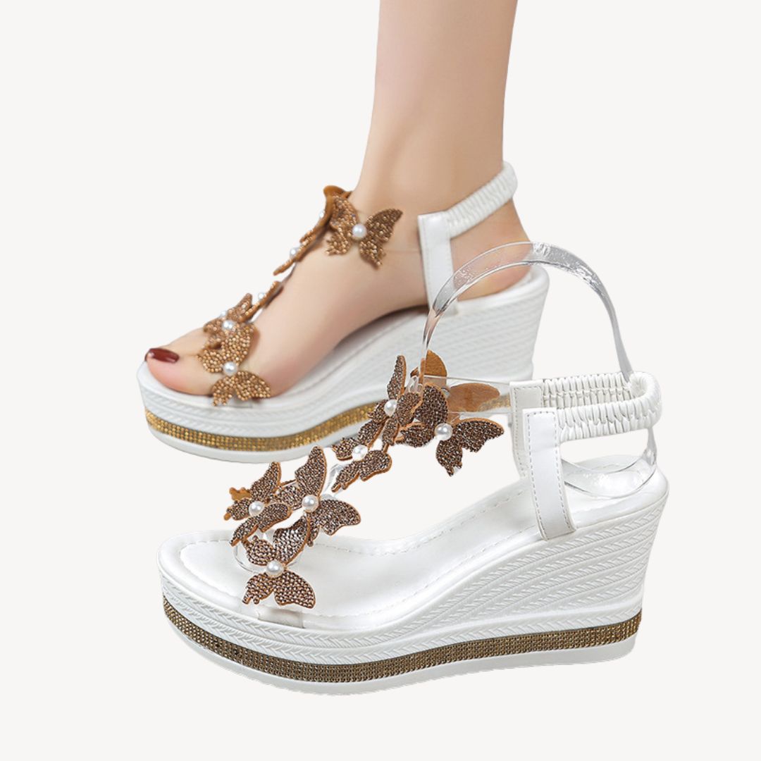 Orthopedic Wedge Sandals Women Floral Clear | Loravelle