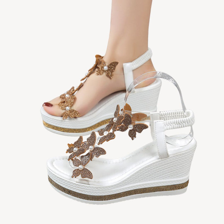 Orthopedic Wedge Sandals Women Floral Clear | Loravelle