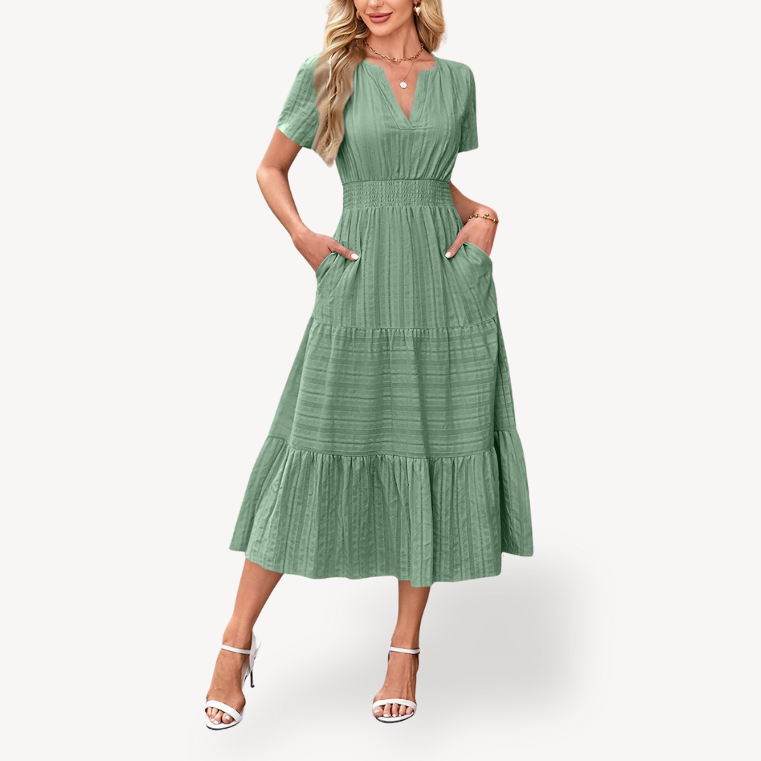 Tiered Midi Dress for Women | Loravelle