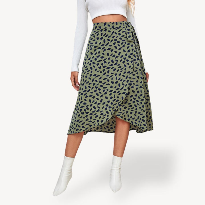 Women's Printed Chiffon Wrap Midi Skirt | Loravelle
