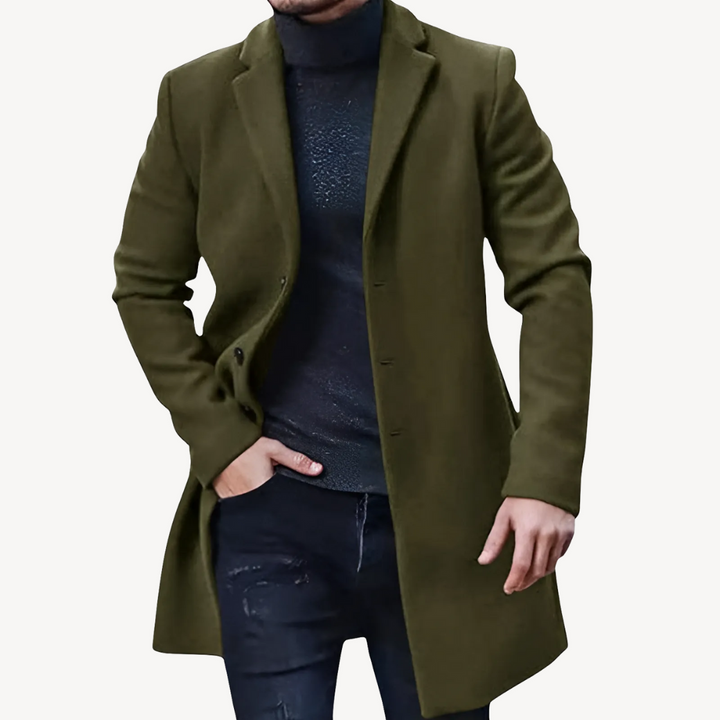 Men's Wool Blend Trench Coat | Loravelle