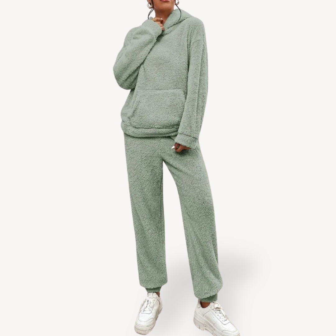 Women’s Plush Fleece Loungewear Set Hoodie | Loravelle