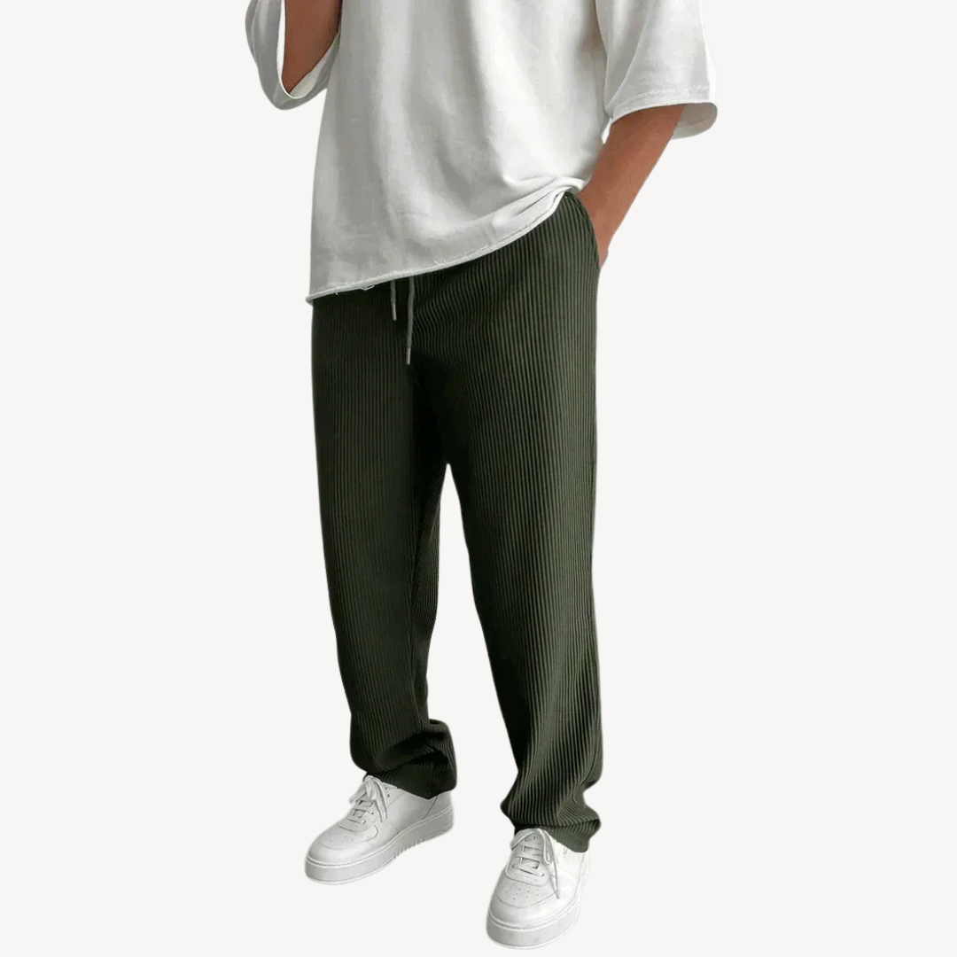 Men's Ribbed Drawstring Pants | Loravelle