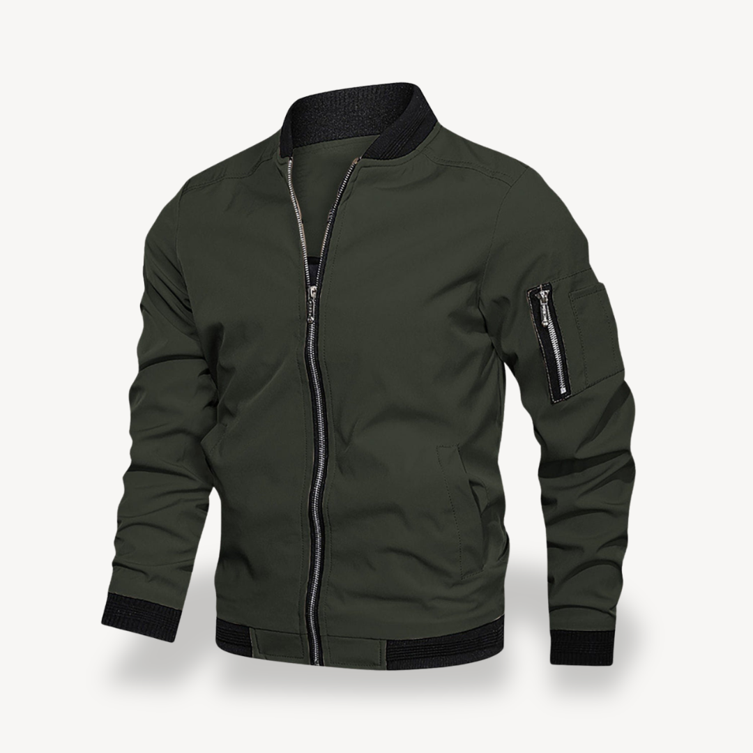 Men’s Zipper Closure Bomber Jacket | Loravelle
