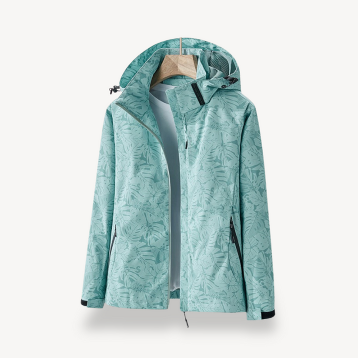 Leaf Print Waterproof Jacket for Women | Loravelle
