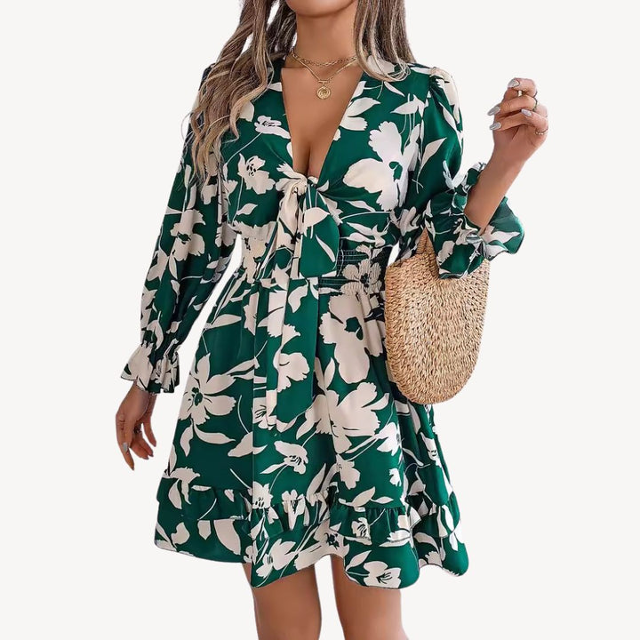Women's Floral Polyester Mini Dress | Loravelle
