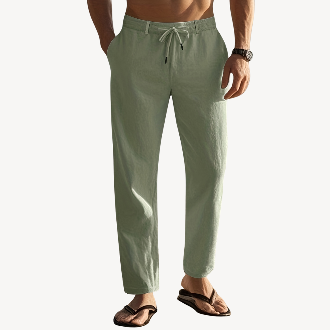 Men’s Linen Drawstring Pants – Casual Comfortable Trousers | Loravelle