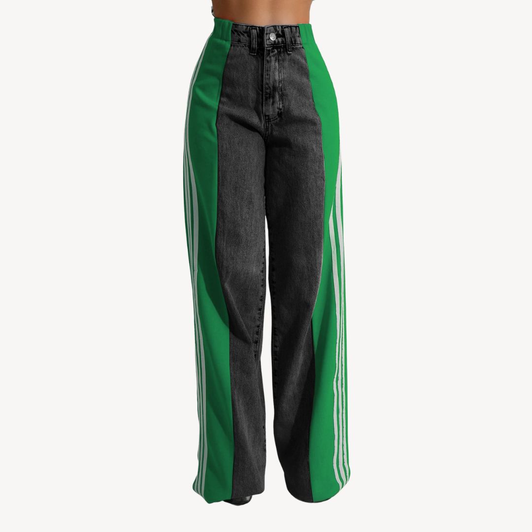 Women's Two-Tone Wide Leg Jeans | Loravelle