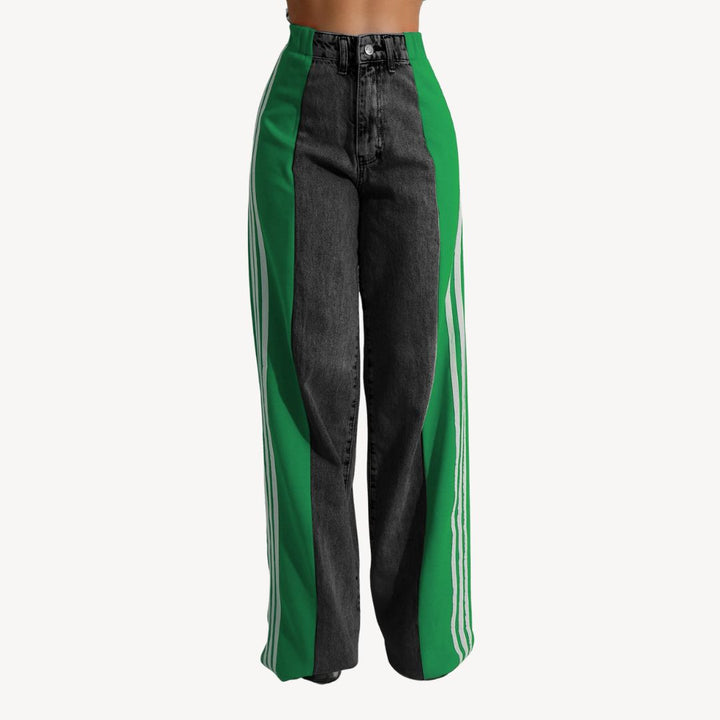 Women's Two-Tone Wide Leg Jeans | Loravelle
