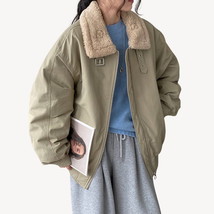 Women’s Shearling Collar Puffer Jacket | Loravelle