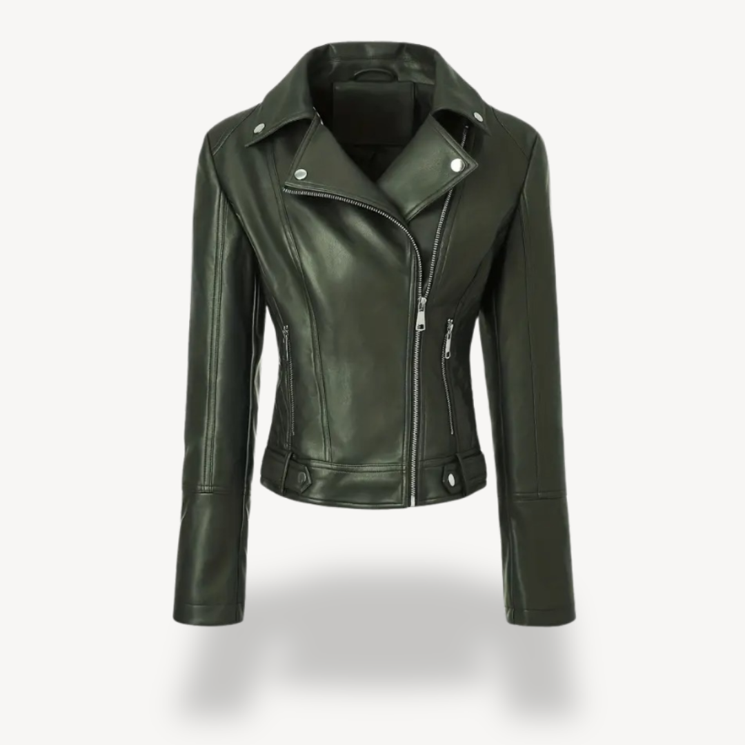 Faux Leather Biker Jacket for Women | Loravelle