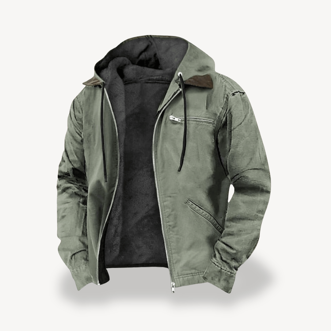 Men's Hooded Fleece-Lined Jacket | Loravelle